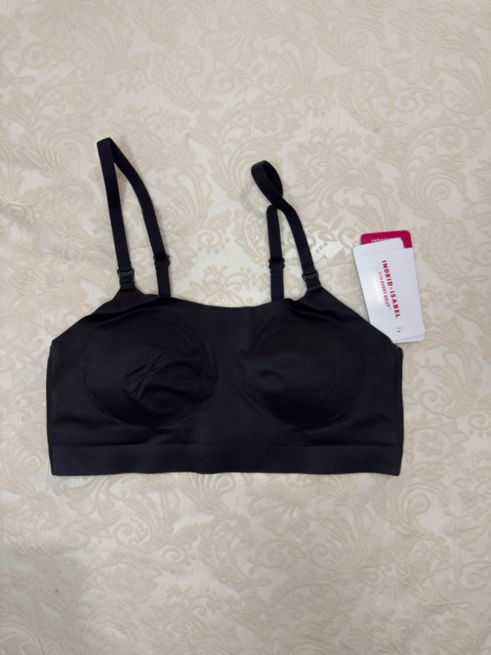 Black Seamless Comfort Bra - Ingrid & Isabel, Nursing bra.(Maternity)
